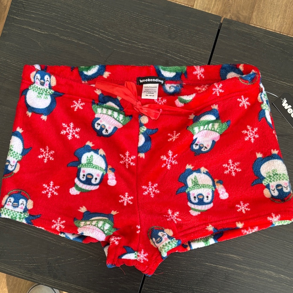 Red penguin pj shorts